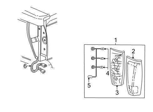 2004 Chevrolet Avalanche 1500 Tail Lamps Tail Lamp Assembly Diagram for 15771437