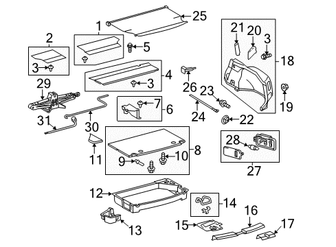 Diagram for 2012 Toyota Prius Interior Trim - Rear Body 