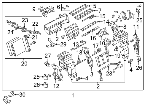 2018 Nissan Armada HVAC Case Harness-Sub Diagram for 27206-1LA0A