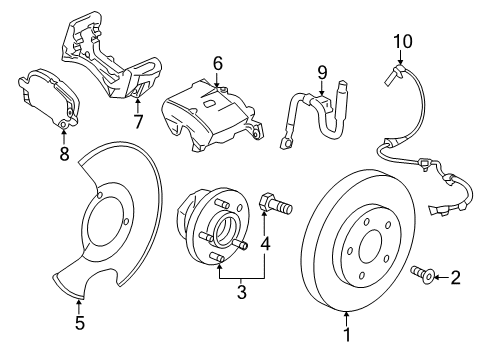 2018 Buick LaCrosse Front Brakes Brake Hose Diagram for 84393015