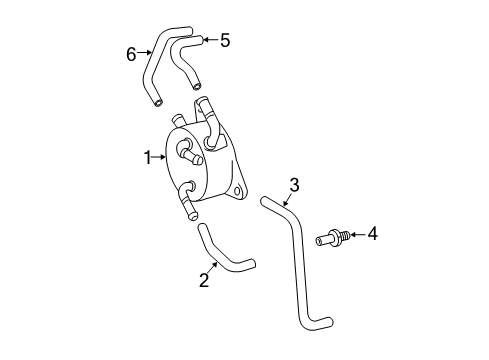 2010 Toyota Camry Trans Oil Cooler By-Pass Hose Diagram for 16267-36010