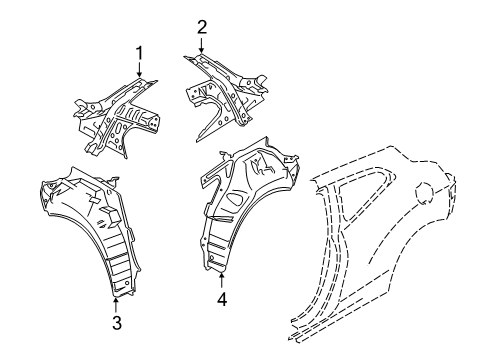 2022 Hyundai Veloster N Inner Structure - Quarter Panel Panel Assembly-Quarter Inner Lower, RH Diagram for 71620-J3000