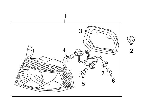 2003 Kia Optima Bulbs Lamp Assembly-Rear Combination Diagram for 924013C120