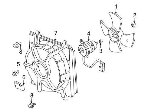 2001 Honda CR-V Cooling System, Radiator, Water Pump, Cooling Fan Screw-Washer (4X12) (Toyo) Diagram for 90050-PK1-004