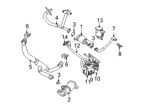 2000 Chrysler Concorde EGR System Tube-Exhaust Manifold To EGR Val Diagram for 4591617AD