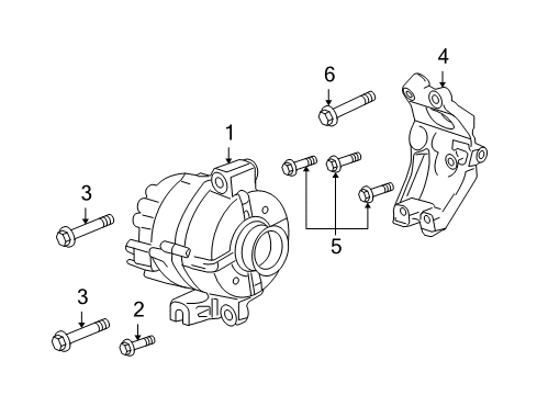 2010 Chevrolet Camaro Alternator Alternator Diagram for 13597232