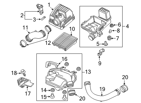 2012 Honda Civic Filters Case Set, Air Cleaner Diagram for 17201-RW0-A01