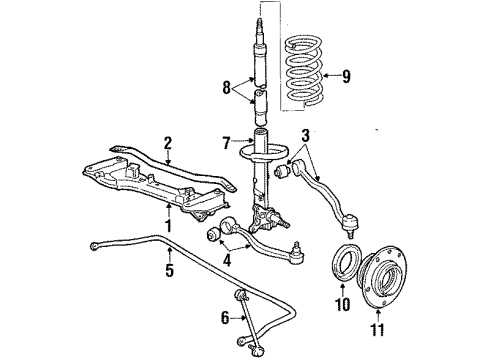 1987 BMW 635CSi Front Suspension Components, Lower Control Arm, Stabilizer Bar Insert Shock Absorber Diagram for 31311133517