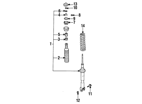 1995 Infiniti Q45 Shocks & Suspension Components - Rear Rear Suspension Spring Diagram for 55020-68U00