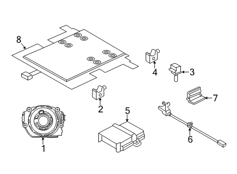 2017 Mini Cooper Countryman Air Bag Components Magnet, Seat Position Diagram for 65779311510