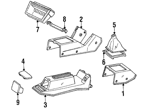 1989 Honda Accord Center Console Boot, Change Lever *NH1L* (BLACK) Diagram for 83414-SE3-010ZA