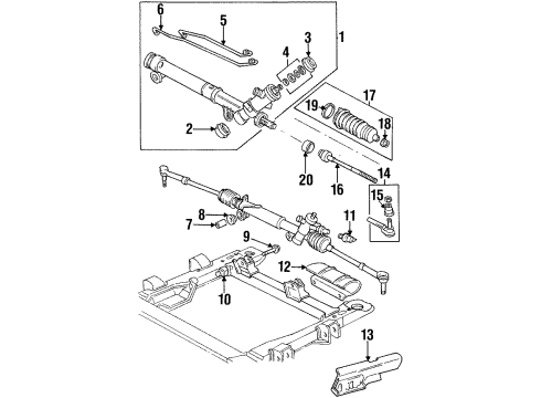1997 Chevrolet Lumina P/S Pump & Hoses, Steering Gear & Linkage Gear Kit, Steering (Partial)(Remanufacture) Diagram for 26055468
