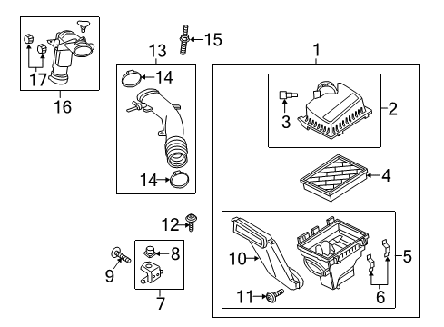 2015 Ford Edge Air Intake Upper Cover Diagram for DS7Z-9661-L