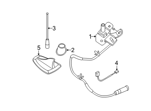 2016 Nissan Frontier Antenna & Radio Base-Antenna Diagram for 28216-EA000