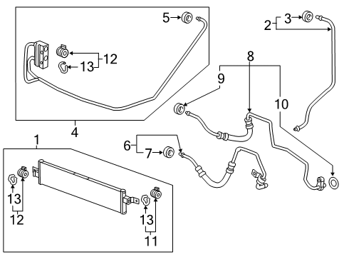 2021 Chevrolet Blazer Oil Cooler Oil Cooler Pipe Diagram for 23100571