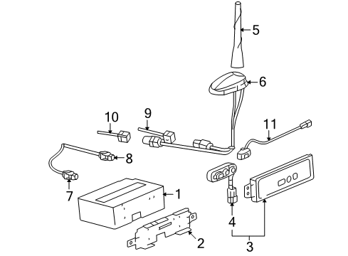 2005 Hummer H2 Communication System Components Antenna Mast Diagram for 15206650
