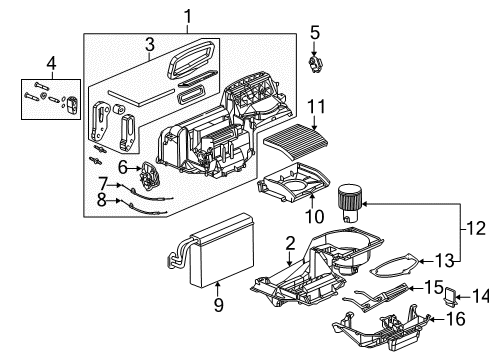 2003 Saturn Ion HVAC Case Cam Asm-Mode Control Diagram for 52493323