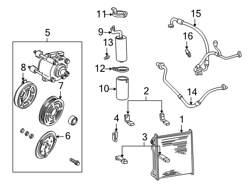 2004 Ford Excursion Air Conditioner Hose & Tube Assembly Diagram for JU2Z19D850J