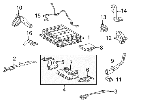 2013 Toyota Prius Plug-In Battery Grip Diagram for G3834-47040