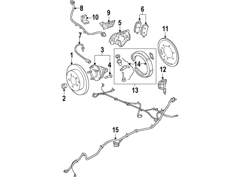 2002 Oldsmobile Silhouette Rear Brakes Brake Kit, Rear Parking Brake (Repair) Diagram for 18044586