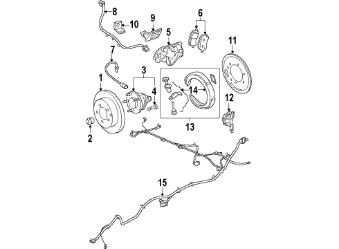 2002 Oldsmobile Silhouette Rear Brakes Caliper Asm, Rear Brake (Service) Diagram for 18044881