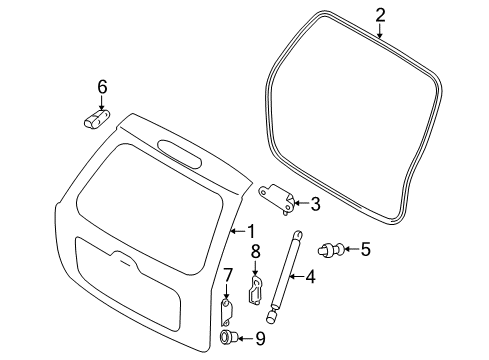 2007 Kia Sportage Tail Gate Lifter Assembly-Tail Gate Diagram for 817801F010