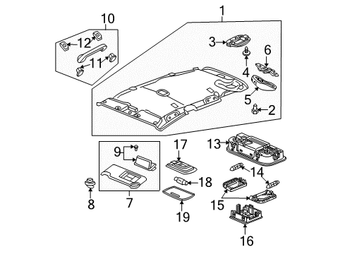 2013 Honda Fit Interior Trim - Roof Microphone Assy. *NH556L* (GRAY) Diagram for 39180-SEA-G01ZD