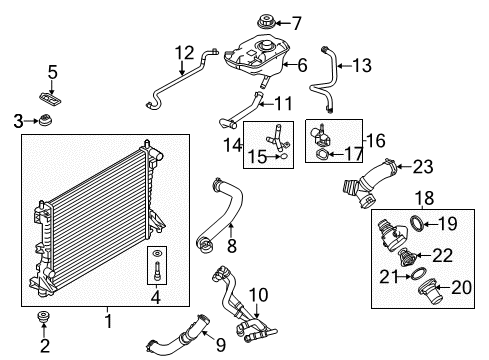 2013 Ford Mustang Radiator & Components Overflow Hose Diagram for CR3Z-8C362-C