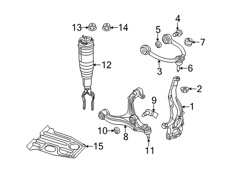 2020 Jeep Grand Cherokee Front Suspension, Lower Control Arm, Upper Control Arm, Ride Control, Stabilizer Bar, Suspension Components Spring-Air Suspension Diagram for 68364705AB