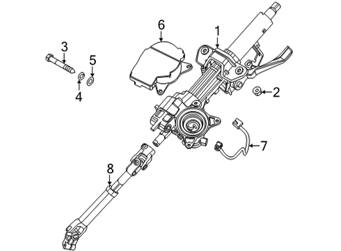 2022 Hyundai Tucson Steering Column Assembly COLUMN & HOUSING ASSY Diagram for 56390-N9000