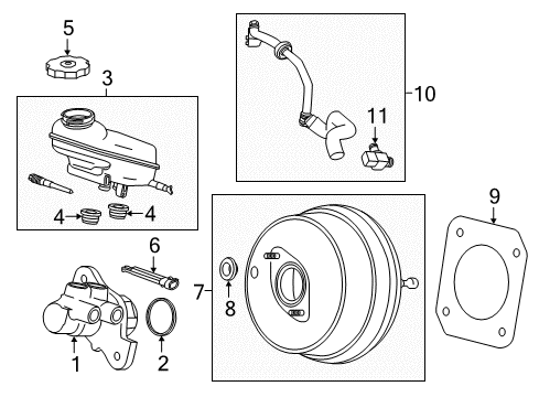 2016 Chevrolet Camaro Hydraulic System Vacuum Hose Diagram for 23344589