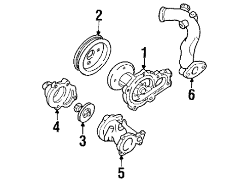 2002 Mercury Villager Water Pump Pulley Diagram for XF5Z-8509-AA