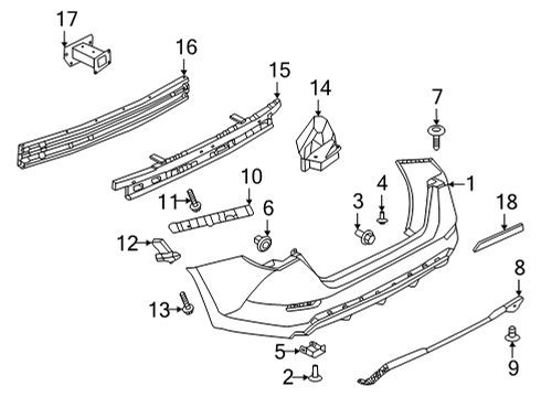 2021 Nissan Sentra Bumper & Components - Rear Clip Diagram for 01553-05891