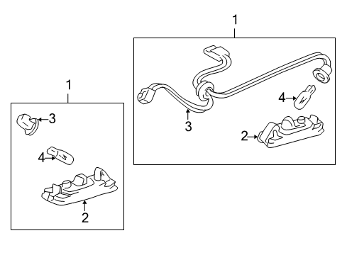 2001 Toyota Corolla License Lamps Bulb Diagram for 90080-81066