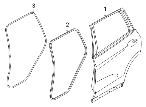 2019 BMW X4 Rear Door Edge Protection, Door, Rear Diagram for 51727468929