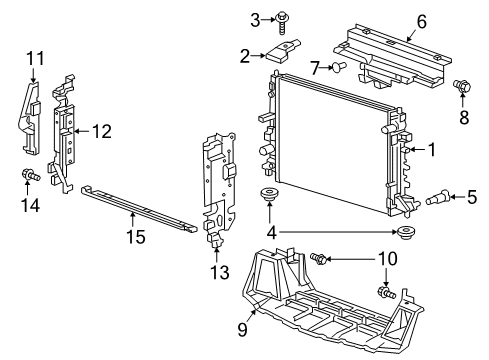 2016 Cadillac CTS Intercooler Auxiliary Cooler Diagram for 84510352