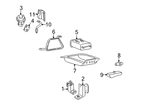 2006 Kia Optima Emission Components Canister Assembly Diagram for 314102G100