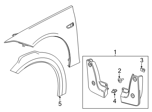 2019 Buick Regal TourX Exterior Trim - Fender Wheel Opening Molding Diagram for 13493965