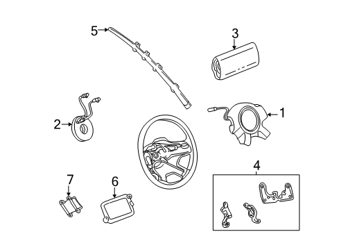 2006 Jeep Liberty Air Bag Components Sensor-Air Bag Diagram for 5084000AA