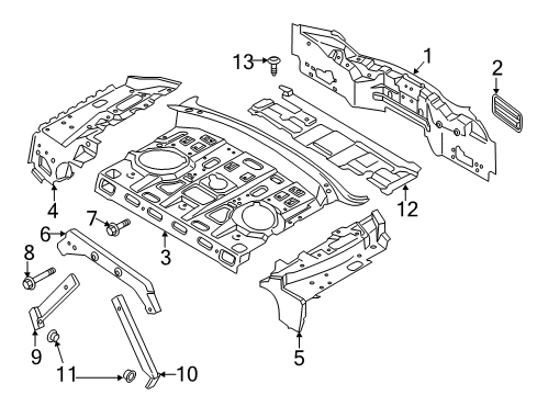 2017 Lincoln MKZ Rear Body Insulator Diagram for DP5Z-5446688-A
