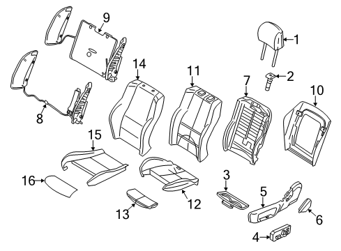 2018 BMW X3 Front Seat Components Foam Part Climatised Seat Diagram for 52106994376