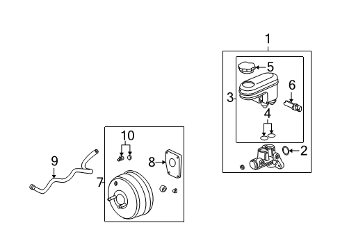 2002 Saturn Vue Hydraulic System Hose Asm-Power Brake Booster Vacuum Diagram for 22683362