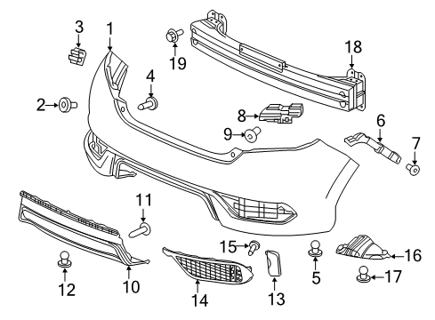 2020 Honda Civic Rear Bumper Reflector Assy., L. RR. Diagram for 33555-TBA-A01