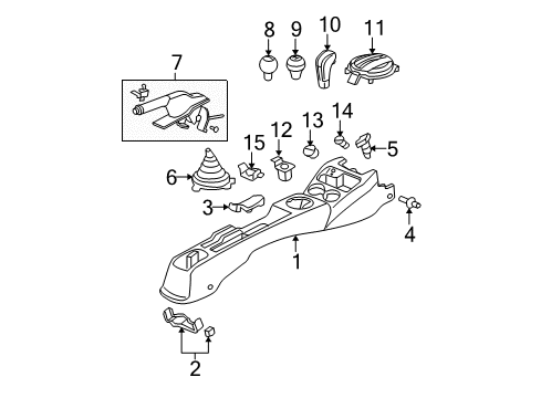 2007 Honda Fit Parking Brake Escutcheon, Console (Satellite Alumi) Diagram for 54710-SLN-A81ZA