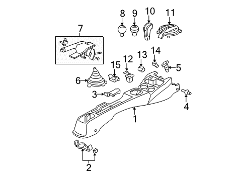 2007 Honda Fit Parking Brake Console Set, Center *NH167L* (GRAPHITE BLACK) Diagram for 83403-SLN-A01ZA