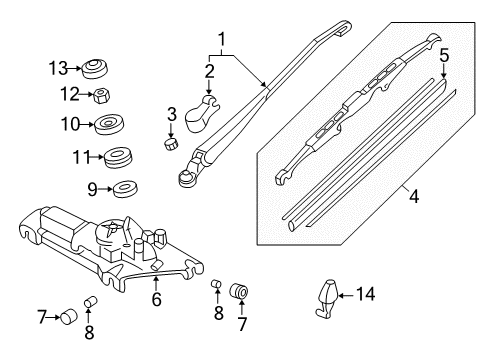 2002 Honda Insight Wiper & Washer Components Nut, Hex. (6MM) Diagram for 94001-06200-0S