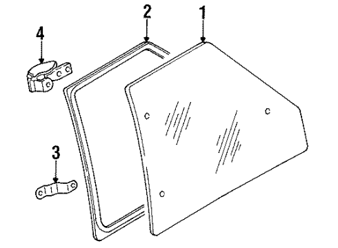 1987 Nissan Sentra Quarter Panel - Glass & Hardware WEATHERSTRIP Side Window RH Diagram for 83332-63A00
