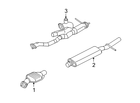 2007 Ford Freestyle Exhaust Components Rear Muffler Diagram for 6F9Z-5230-A
