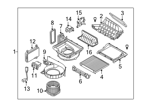 2012 Hyundai Equus A/C & Heater Control Units Motor & Wheel Assembly Diagram for 97113-3M000