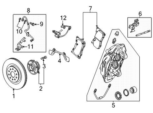 2021 Chevrolet Corvette Rear Brakes Backing Plate Diagram for 84569496